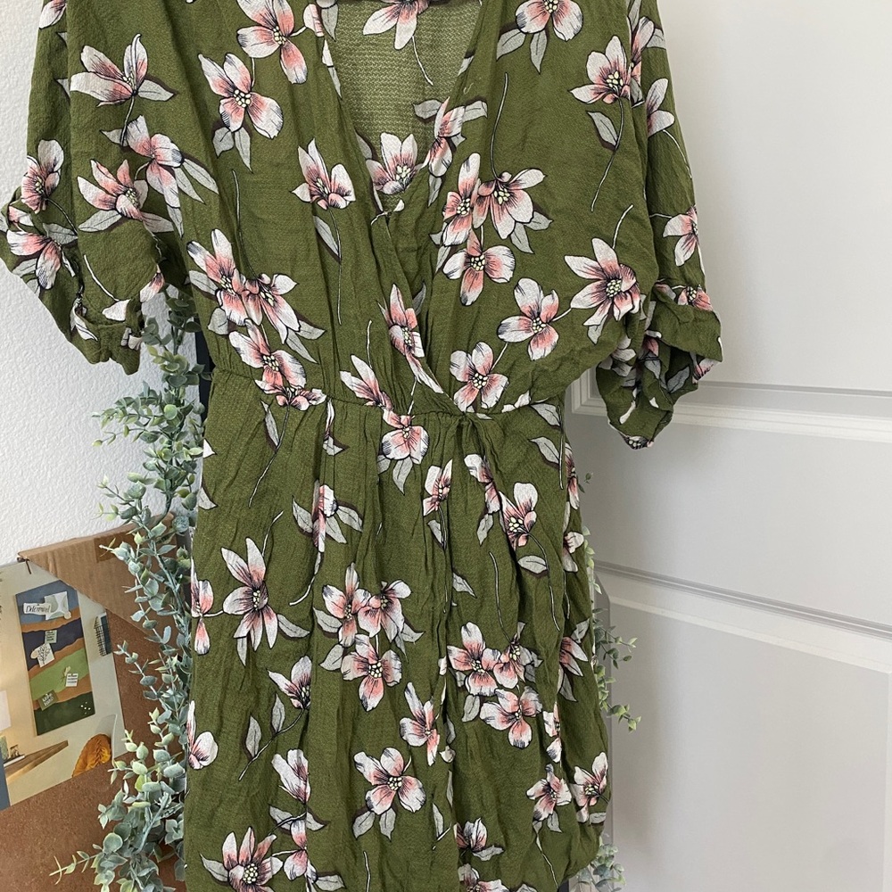 Green floral dress